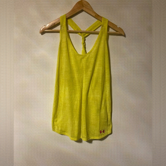 Under Armour Yellow braid back tank top size small - Picture 1 of 4